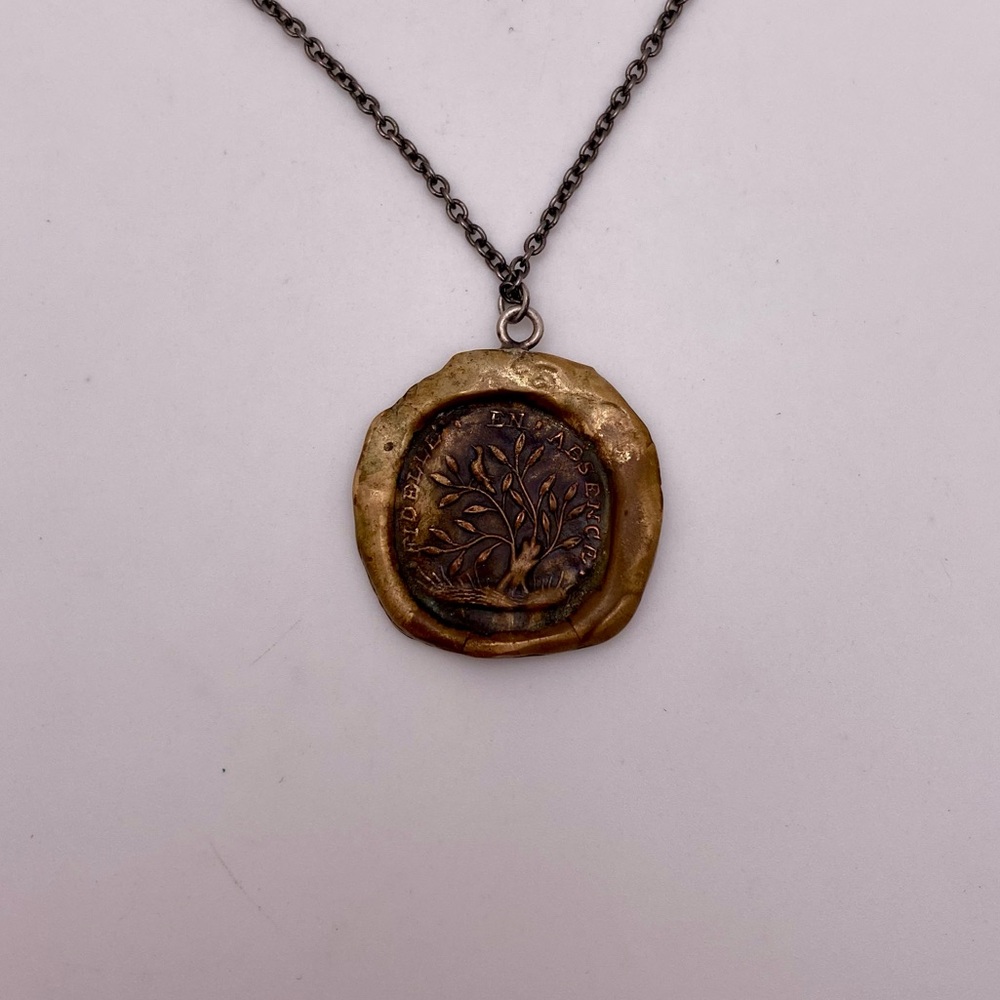 Gold and Silver Tree Pendant Necklace